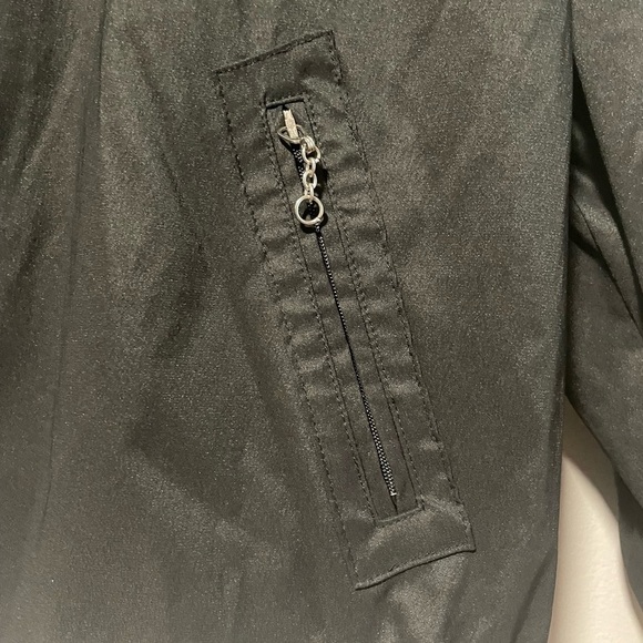 Alia Petites Black Zip-Up Bomber Style  Jacket Size 12P - Picture 2 of 12